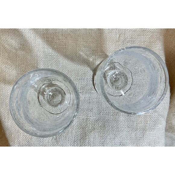2 short SOUTHERN LIVING At Home BELLA LUNA bubble glass water goblet glasses - Picture 4 of 5